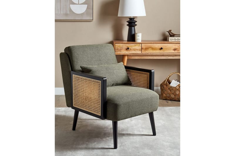 Fåtölj Orum - Grönt, ljust trä, svart - Möbler - Stolar & fåtöljer - Fåtölj