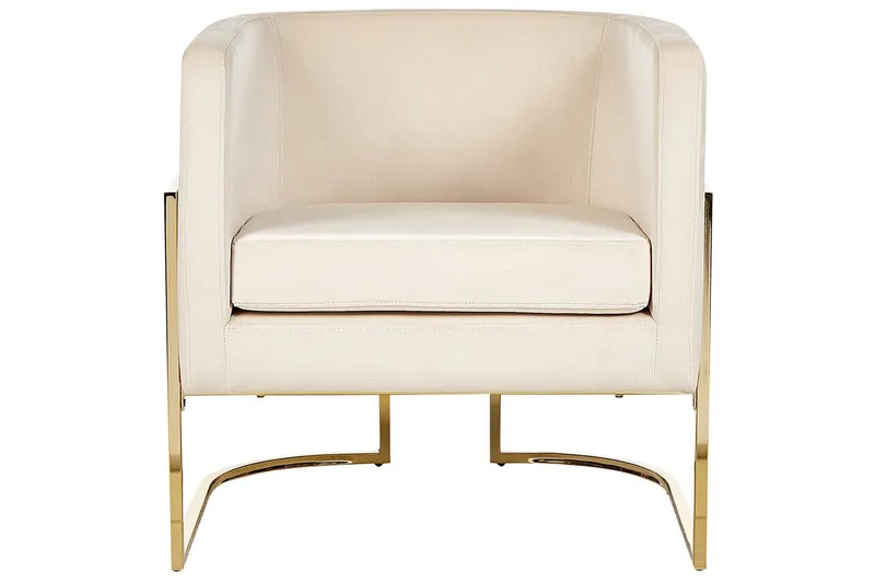 Fåtölj Sirkka - Beige, guld - Möbler - Stolar & fåtöljer - Fåtölj