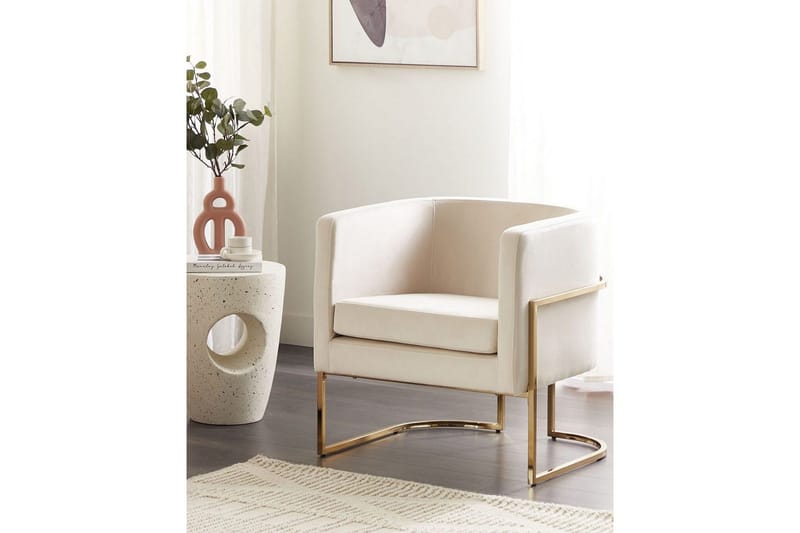 Fåtölj Sirkka - Beige/guld - Möbler - Stolar & fåtöljer - Fåtölj
