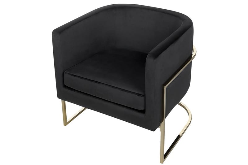 Fåtölj Sirkka - Svart, guld - Möbler - Stolar & fåtöljer - Fåtölj