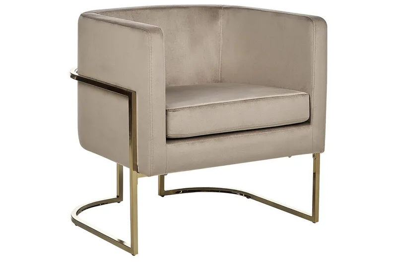 Fåtölj Sirkka, Taupe, guld