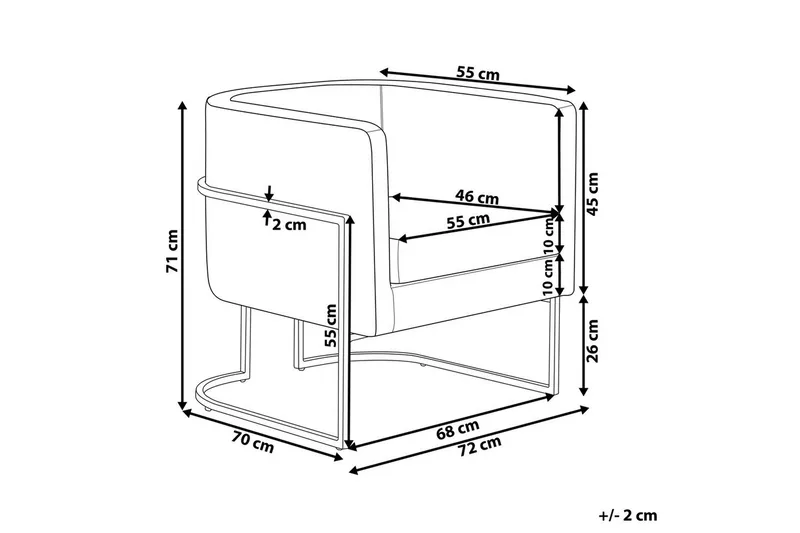 Fåtölj Sirkka - Taupe, guld - Möbler - Stolar & fåtöljer - Fåtölj