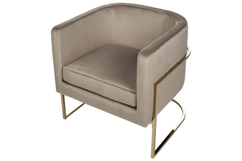 Fåtölj Sirkka - Taupe, guld - Möbler - Stolar & fåtöljer - Fåtölj