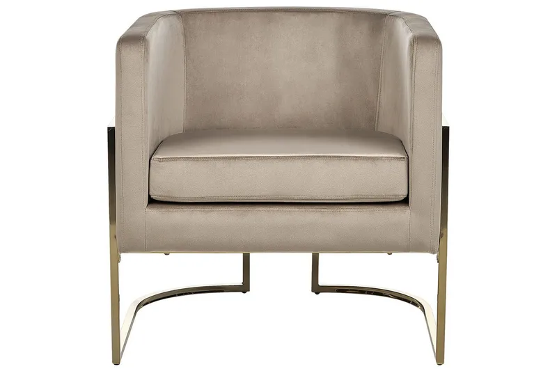 Fåtölj Sirkka - Taupe, guld - Möbler - Stolar & fåtöljer - Fåtölj