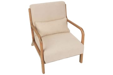 Fåtölj Skovde - Beige, ljust trä - Möbler - Stolar & fåtöljer - Fåtölj
