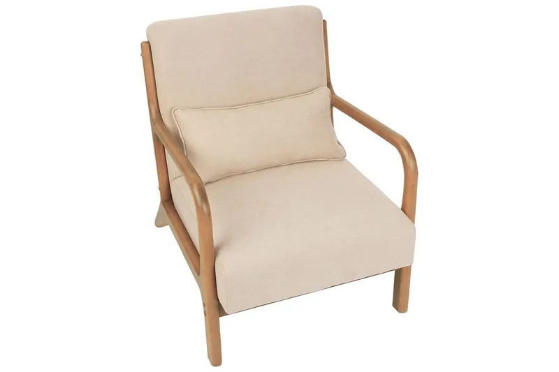 Fåtölj Skovde - Beige, ljust trä - Möbler - Stolar & fåtöljer - Fåtölj