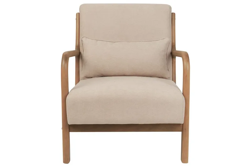 Fåtölj Skovde - Beige, ljust trä - Möbler - Stolar & fåtöljer - Fåtölj