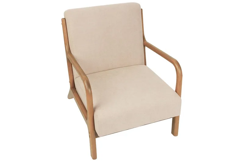 Fåtölj Skovde - Beige, ljust trä - Möbler - Stolar & fåtöljer - Fåtölj