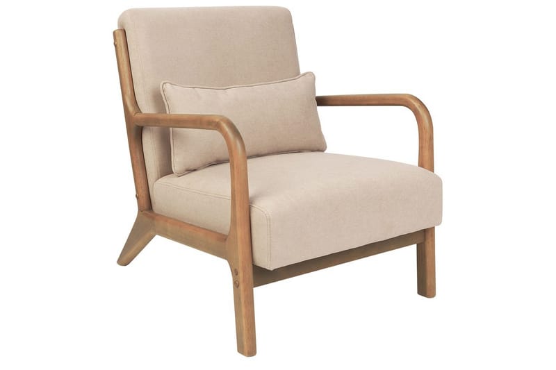 Fåtölj Skovde, Beige, ljust trä