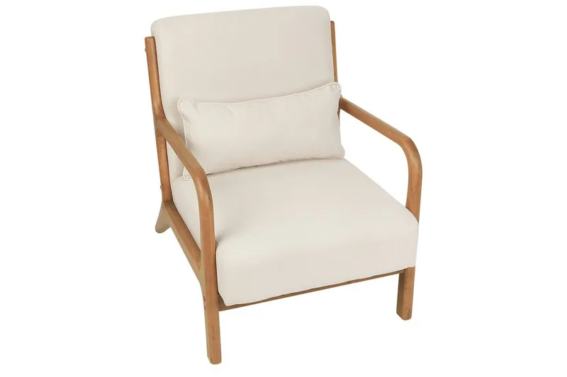 Fåtölj Skovde - Ljusbeige, ljust trä - Möbler - Stolar & fåtöljer - Fåtölj