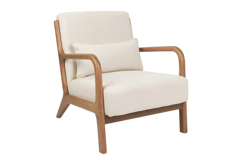 Fåtölj Skovde - Ljusbeige, ljust trä - Möbler - Stolar & fåtöljer - Fåtölj