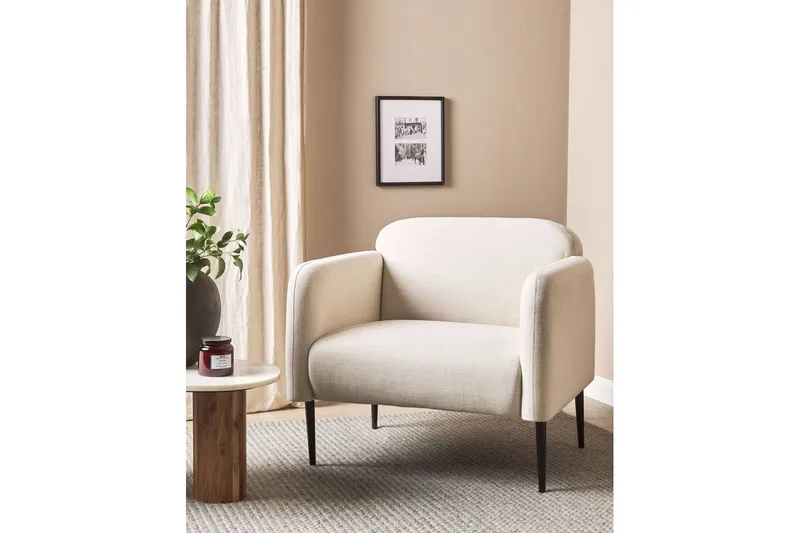 Fåtölj Stouby - Beige, svart - Möbler - Stolar & fåtöljer - Fåtölj