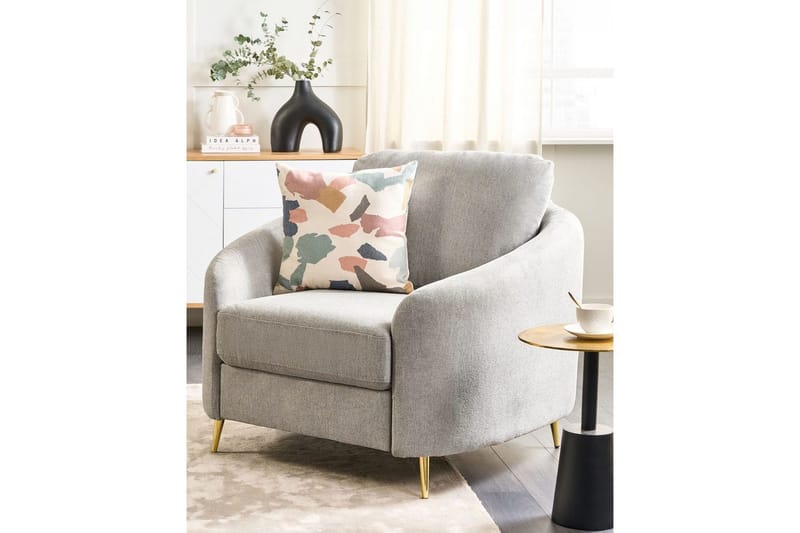 Fåtölj Trosa - Grå, guld - Möbler - Stolar & fåtöljer - Fåtölj