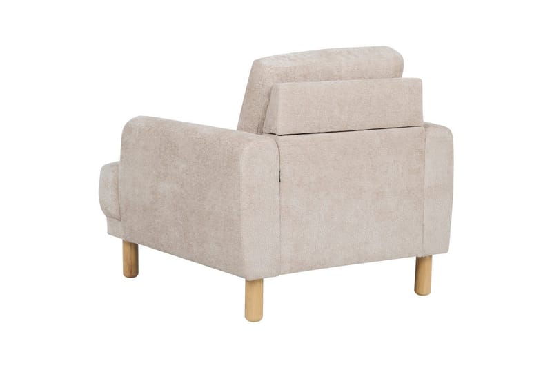 Fåtölj Tuve - Beige, ljust trä/Bouclé - Möbler - Stolar & fåtöljer - Fåtölj