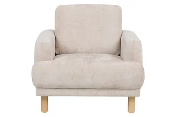 Fåtölj Tuve - Beige, ljust trä/Bouclé - Möbler - Stolar & fåtöljer - Fåtölj