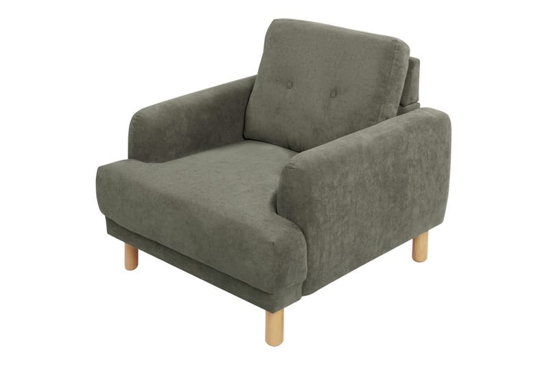 Fåtölj Tuve - Grönt, ljust trä/Manchestertyg - Möbler - Stolar & fåtöljer - Fåtölj