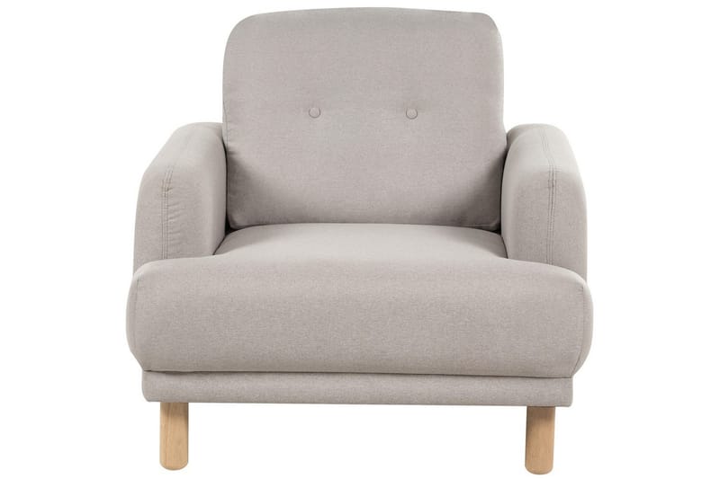 Fåtölj Tuve - Taupe, ljust trä/Polyester - Möbler - Stolar & fåtöljer - Fåtölj