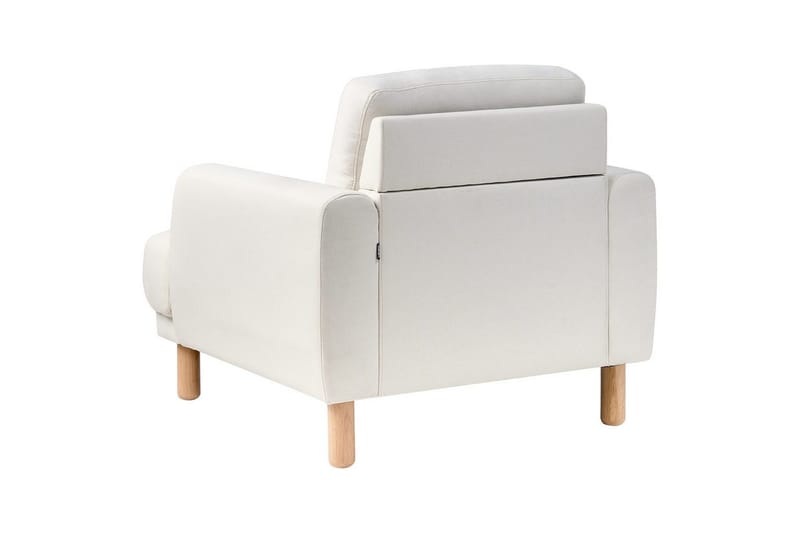 Fåtölj Tuve - Vit, ljust trä/Polyester - Möbler - Stolar & fåtöljer - Fåtölj