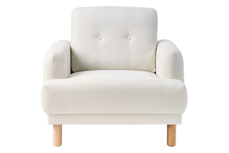 Fåtölj Tuve - Vit, ljust trä/Polyester - Möbler - Stolar & fåtöljer - Fåtölj