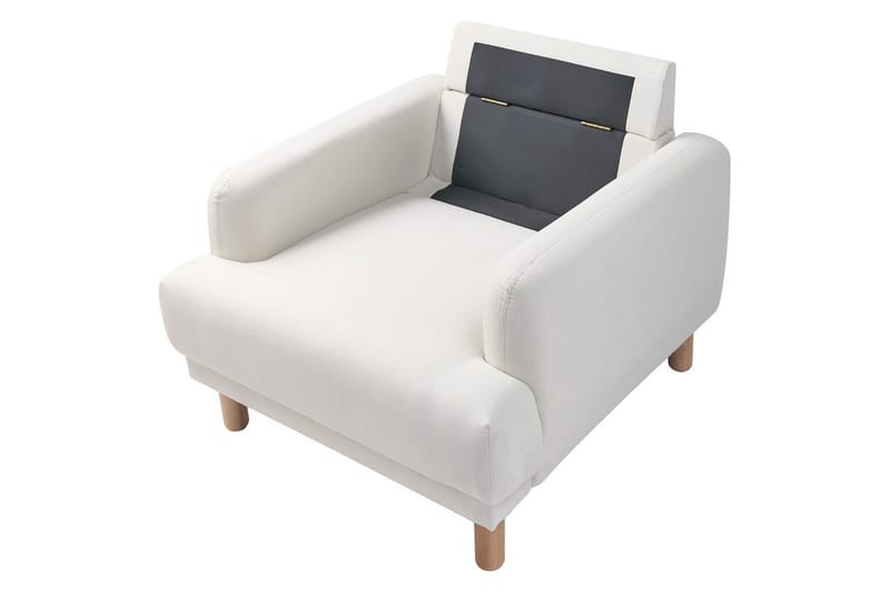 Fåtölj Tuve - Vit, ljust trä/Polyester - Möbler - Stolar & fåtöljer - Fåtölj