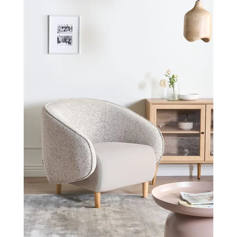 Fåtölj Umea - Beige, ljust trä - Möbler - Stolar & fåtöljer - Fåtölj