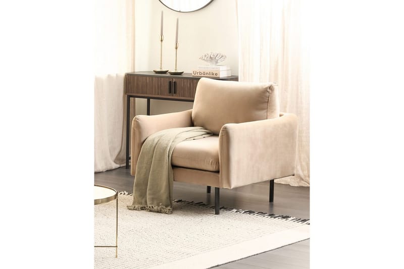 Fåtölj Vinterbro - Beige, svart/Sammet - Möbler - Stolar & fåtöljer - Fåtölj