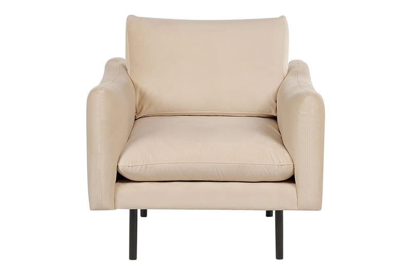 Fåtölj Vinterbro - Beige, svart/Sammet - Möbler - Stolar & fåtöljer - Fåtölj