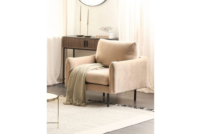 Fåtölj Vinterbro - Beige, svart/Sammet - Möbler - Stolar & fåtöljer - Fåtölj