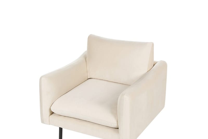 Fåtölj Vinterbro - Ljusbeige, svart/Sammet - Möbler - Stolar & fåtöljer - Fåtölj