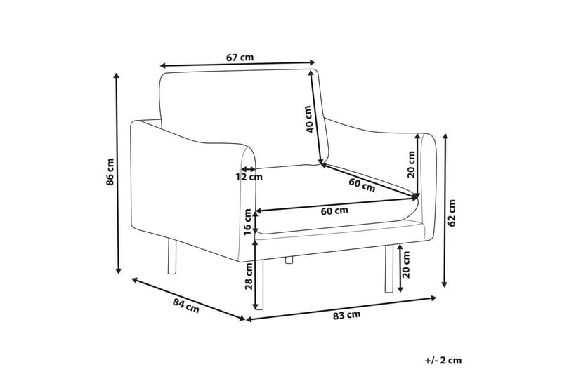 Fåtölj Vinterbro - Ljusbeige, svart/Sammet - Möbler - Stolar & fåtöljer - Fåtölj