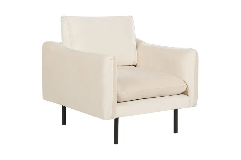 Fåtölj Vinterbro, Ljusbeige, svart/Sammet