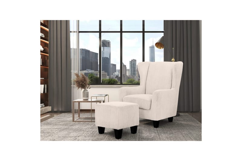 Fåtölj Zhili Kräm - Kräm - Möbler - Stolar & fåtöljer - Fåtölj - Öronlappsfåtölj