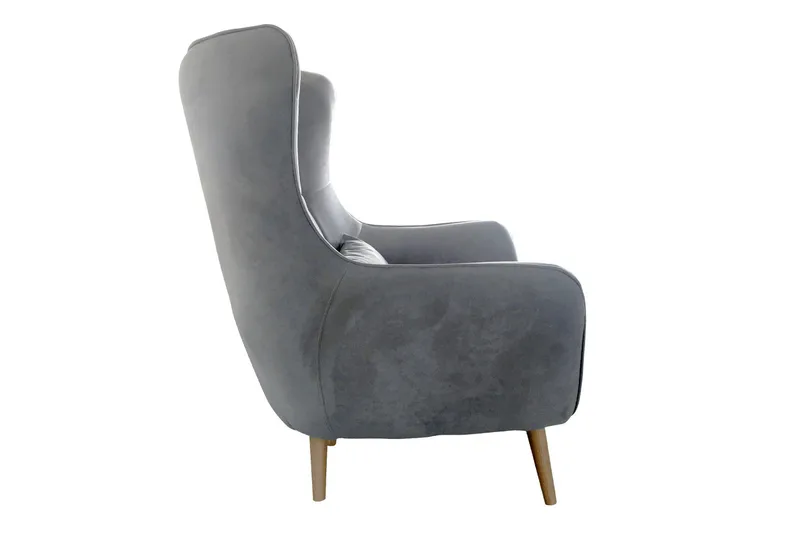 Fåtölj LORD med fotpall - Beige - Möbler - Stolar & fåtöljer - Fåtölj - Öronlappsfåtölj