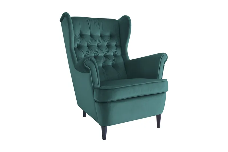 Harryda Öronlappsfåtölj, Mörkgrön