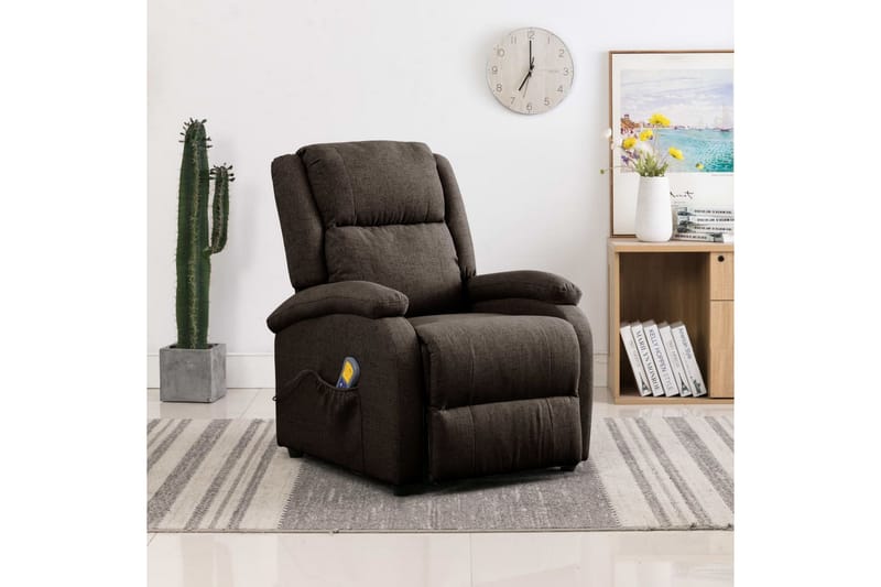 Öronlappsfåtölj recliner mörkbrun tyg - Mörkbrun - Möbler - Stolar & fåtöljer - Fåtölj - Biofåtölj & reclinerfåtölj
