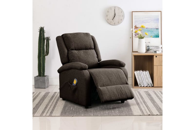 Öronlappsfåtölj recliner mörkbrun tyg - Mörkbrun - Möbler - Stolar & fåtöljer - Fåtölj - Biofåtölj & reclinerfåtölj