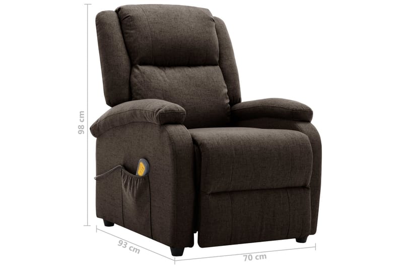 Öronlappsfåtölj recliner mörkbrun tyg - Mörkbrun - Möbler - Stolar & fåtöljer - Fåtölj - Biofåtölj & reclinerfåtölj