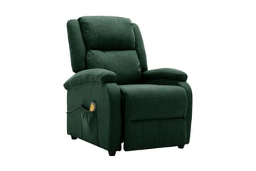 Öronlappsfåtölj recliner mörkgrön tyg