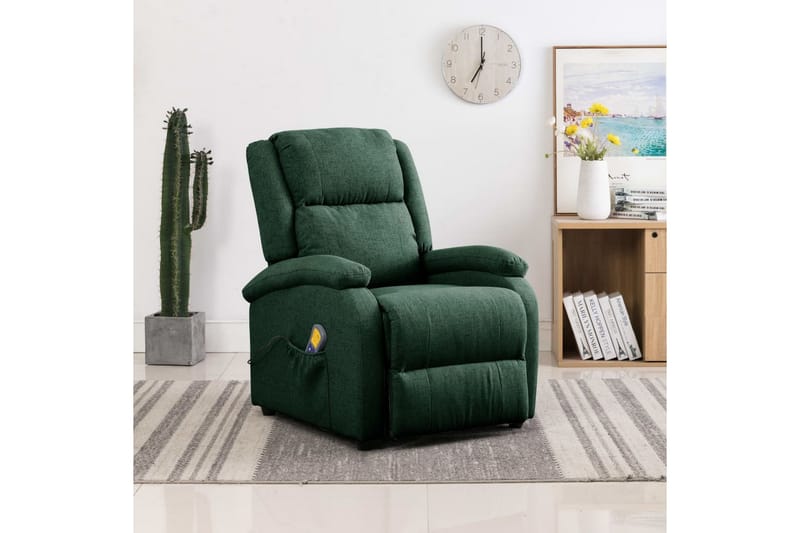 Öronlappsfåtölj recliner mörkgrön tyg - Mörkgrön - Möbler - Stolar & fåtöljer - Fåtölj - Öronlappsfåtölj