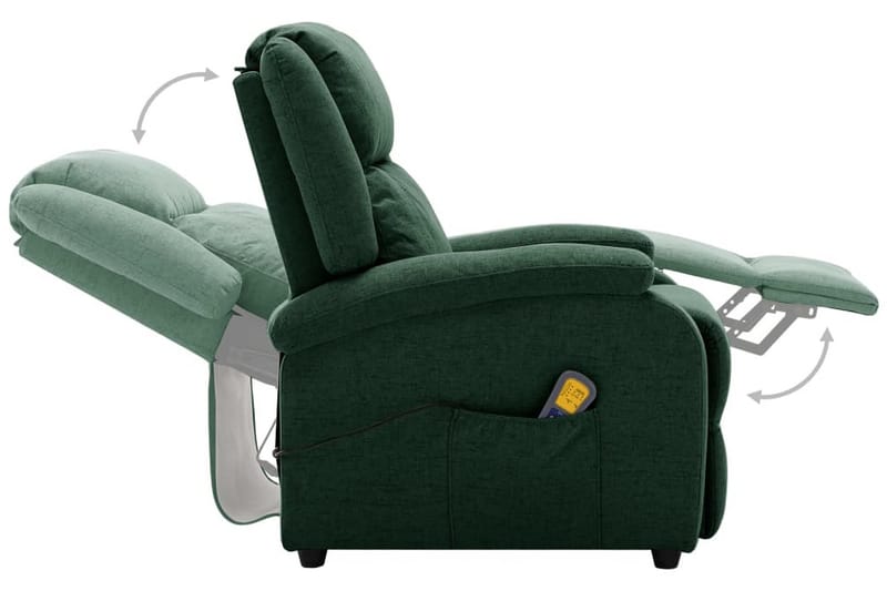 Öronlappsfåtölj recliner mörkgrön tyg - Mörkgrön - Möbler - Stolar & fåtöljer - Fåtölj - Öronlappsfåtölj