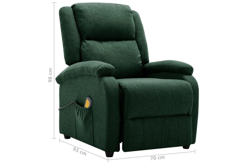 Öronlappsfåtölj recliner mörkgrön tyg - Mörkgrön - Möbler - Stolar & fåtöljer - Fåtölj - Öronlappsfåtölj