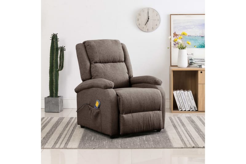 Öronlappsfåtölj recliner taupe tyg - Taupe - Möbler - Stolar & fåtöljer - Fåtölj - Biofåtölj & reclinerfåtölj
