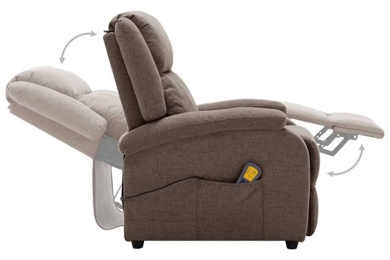 Öronlappsfåtölj recliner taupe tyg - Taupe - Möbler - Stolar & fåtöljer - Fåtölj - Biofåtölj & reclinerfåtölj