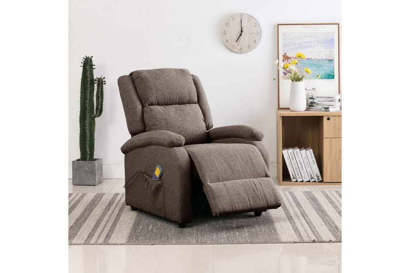 Öronlappsfåtölj recliner taupe tyg - Taupe - Möbler - Stolar & fåtöljer - Fåtölj - Biofåtölj & reclinerfåtölj