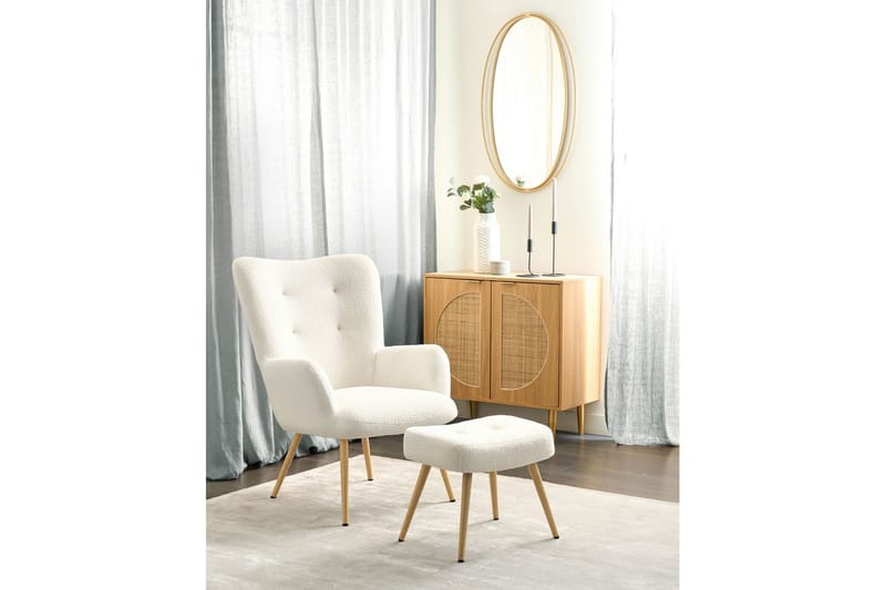 Öronlappsfåtölj Vejle - Beige, svart - Möbler - Stolar & fåtöljer - Fåtölj - Öronlappsfåtölj