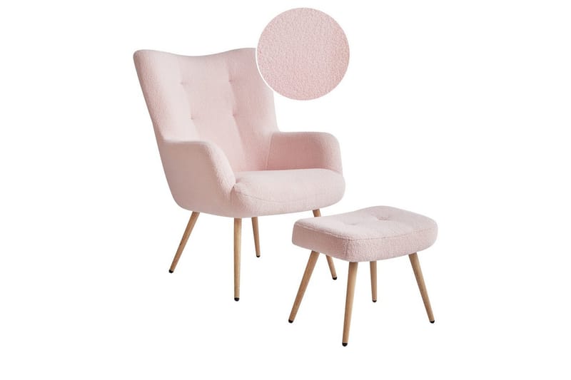 Öronlappsfåtölj Vejle, Beige, vit