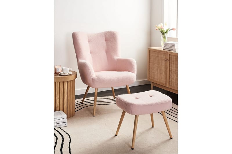 Öronlappsfåtölj Vejle - Beige, vit - Möbler - Stolar & fåtöljer - Fåtölj - Öronlappsfåtölj