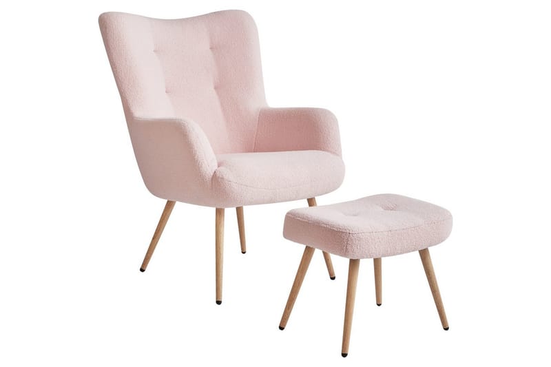 Öronlappsfåtölj Vejle - Beige, vit - Möbler - Stolar & fåtöljer - Fåtölj - Öronlappsfåtölj