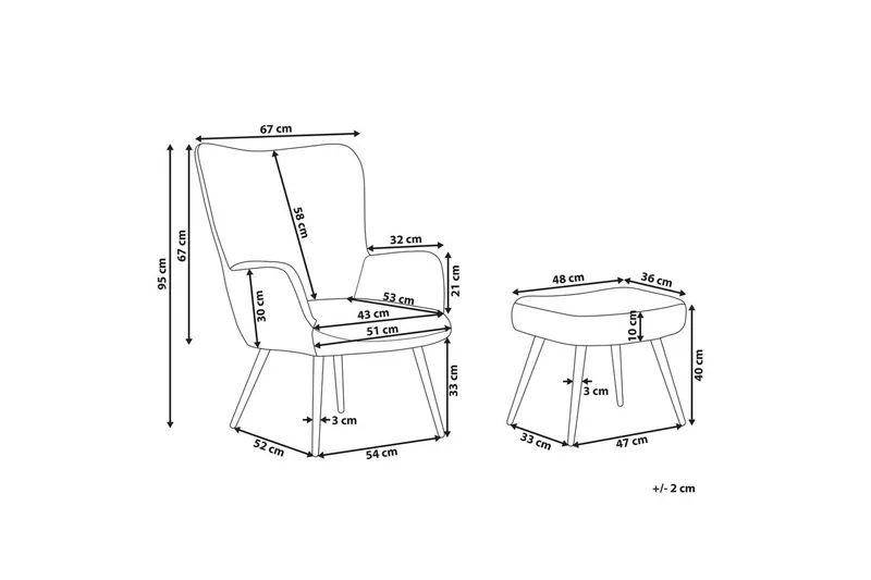 Öronlappsfåtölj Vejle - Rosa, mörkt trä - Möbler - Stolar & fåtöljer - Fåtölj - Öronlappsfåtölj