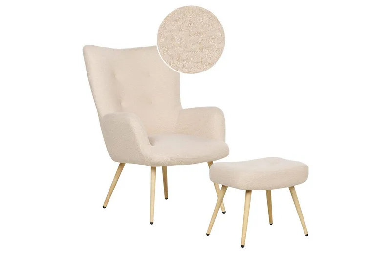 Öronlappsfåtölj Vejle - Rosa, mörkt trä - Möbler - Stolar & fåtöljer - Fåtölj - Öronlappsfåtölj